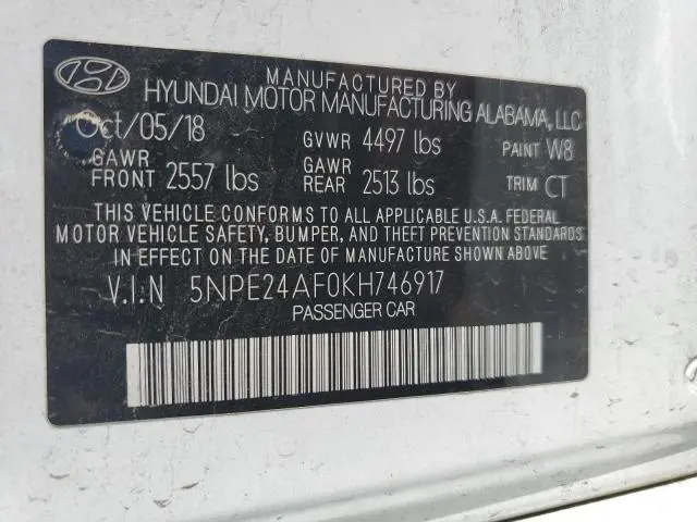 2019 HYUNDAI SONATA SE  