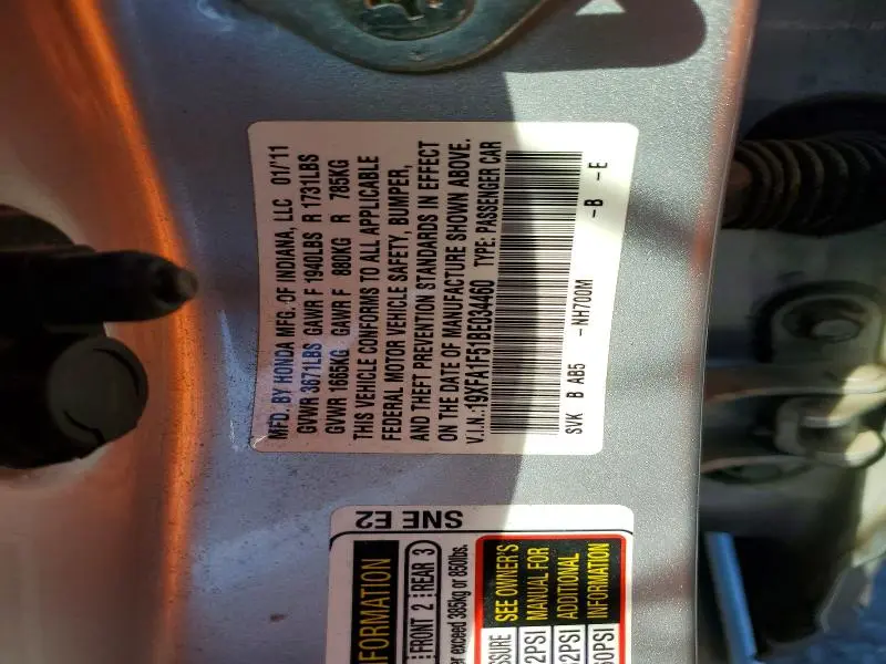 2011 HONDA CIVIC LX  