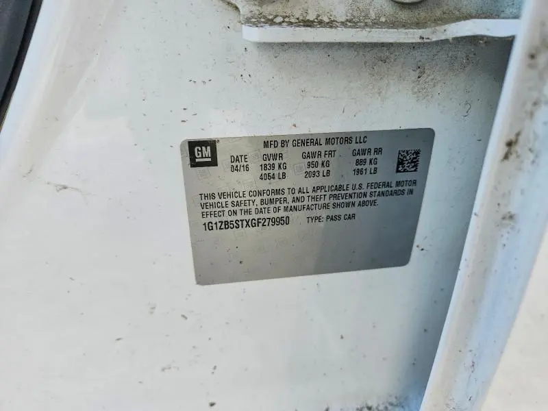 2016 CHEVROLET MALIBU LS  