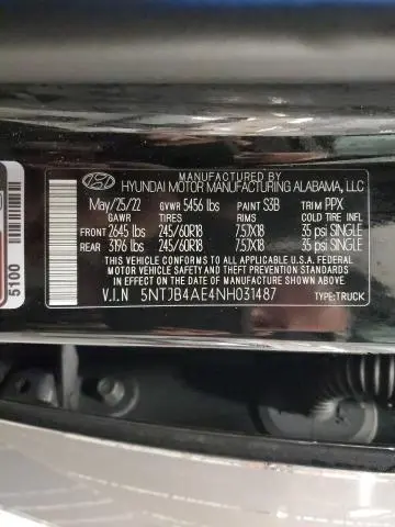 2022 HYUNDAI SANTA CRUZ SEL  