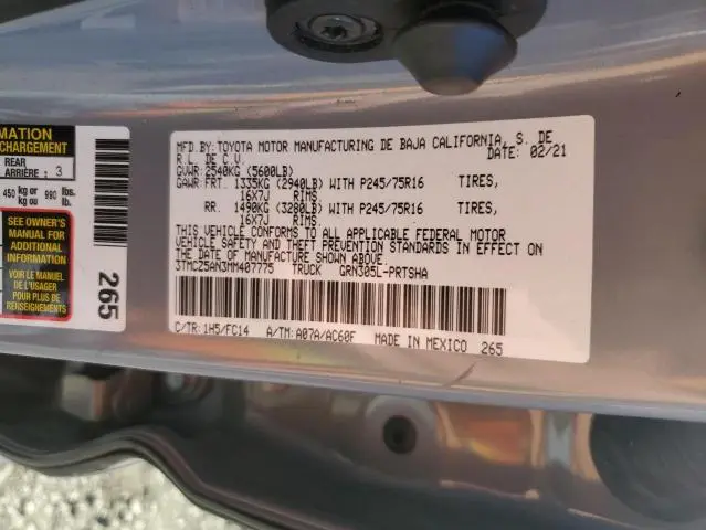 2021 TOYOTA TACOMA DOUBLE CAB  