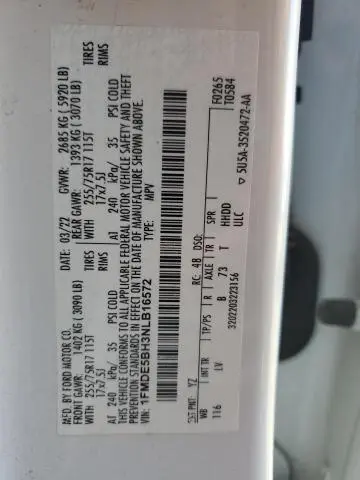 2022 FORD BRONCO BASE  