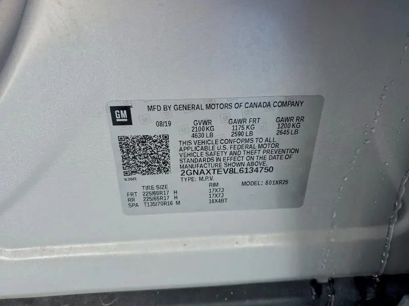 2020 CHEVROLET EQUINOX LT  