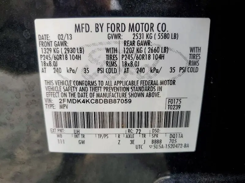 2013 FORD EDGE LIMITED  