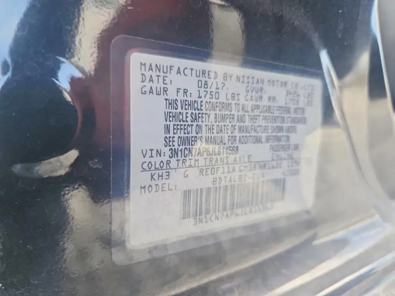 2018 NISSAN VERSA SV  