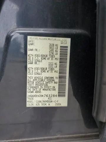 2013 NISSAN FRONTIER S  