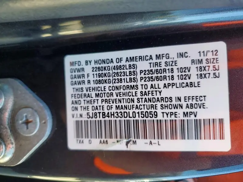 2013 ACURA RDX   