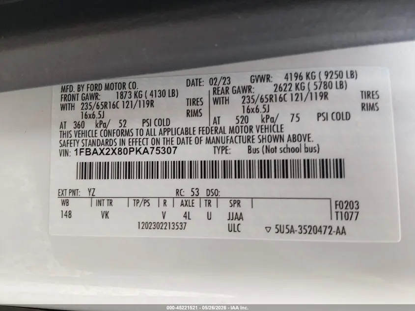 2023 FORD TRANSIT-350 PASSENGER VAN XL