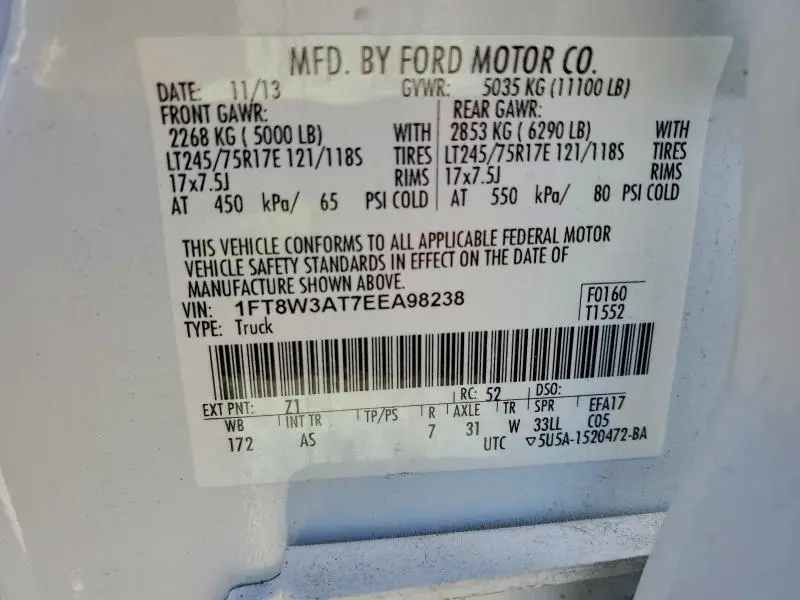 2014 FORD F350 SUPER DUTY  