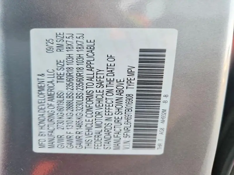 2026 HONDA ODYSSEY EXL  