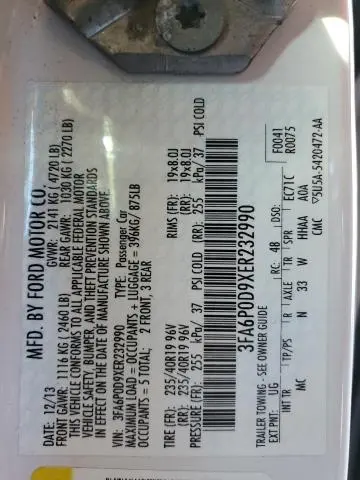 2014 FORD FUSION TITANIUM  