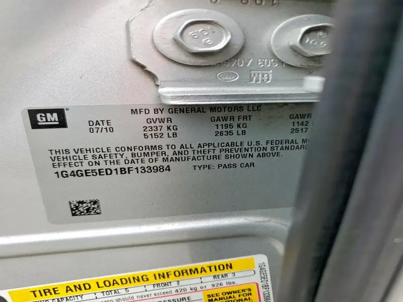 2011 BUICK LACROSSE CXS  