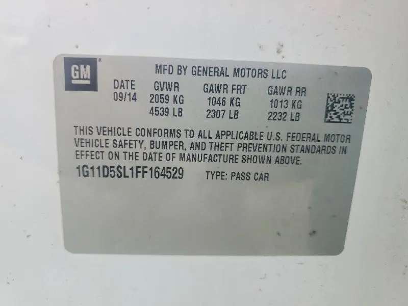 2015 CHEVROLET MALIBU 2LT  