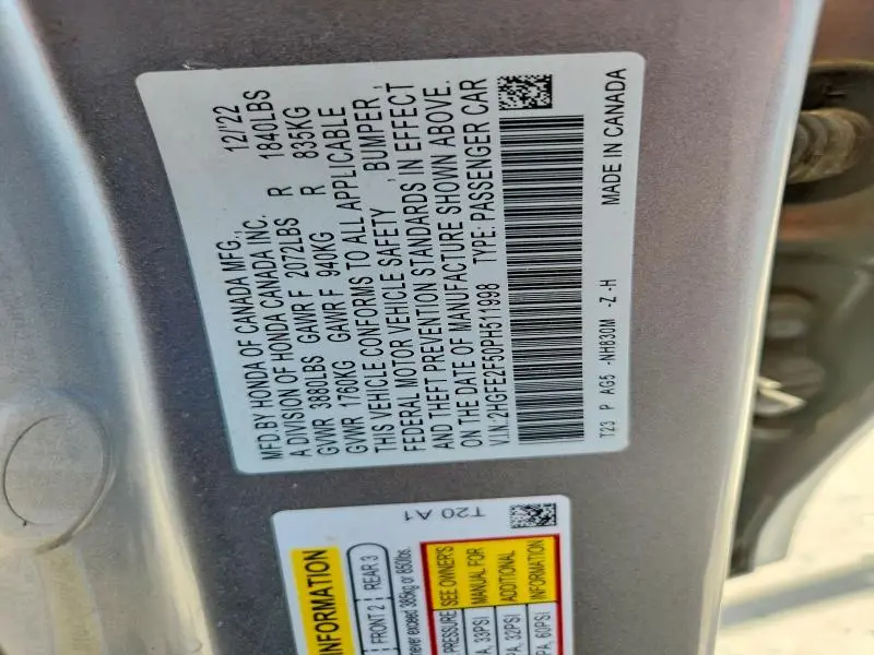 2023 HONDA CIVIC SPORT  