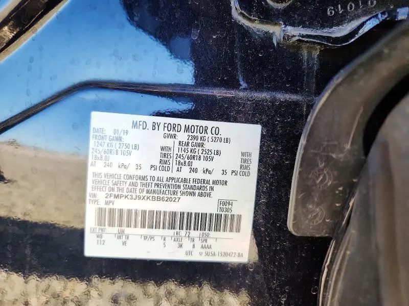 2019 FORD EDGE SEL  