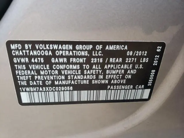 2013 VOLKSWAGEN PASSAT SE