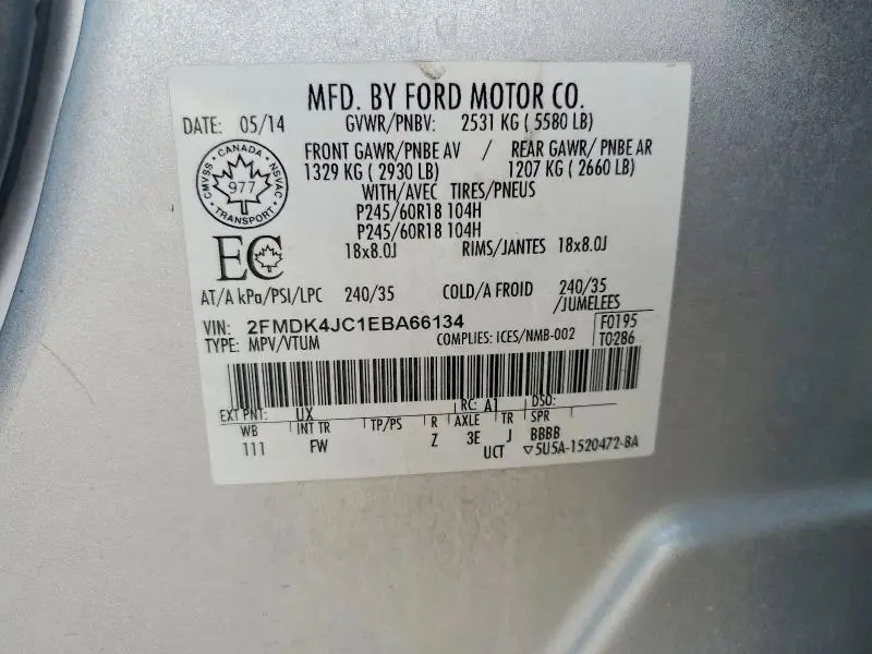 2014 FORD EDGE SEL  