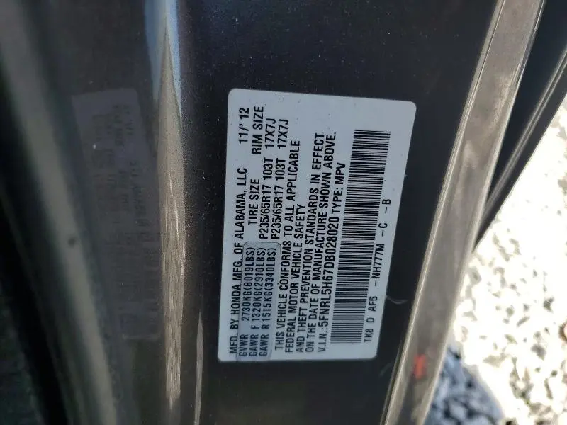 2013 HONDA ODDESEY   