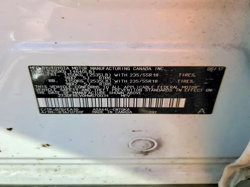 2017 TOYOTA RAV4 LIMITED  