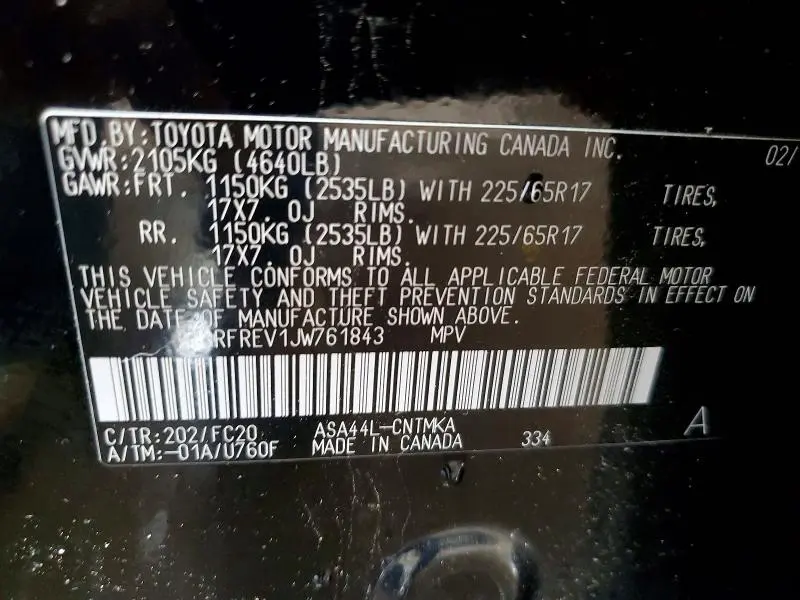 2018 TOYOTA RAV4 XLE  