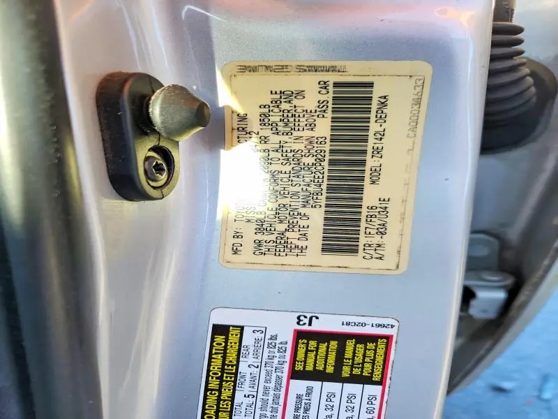 2012 TOYOTA COROLLA BASE  