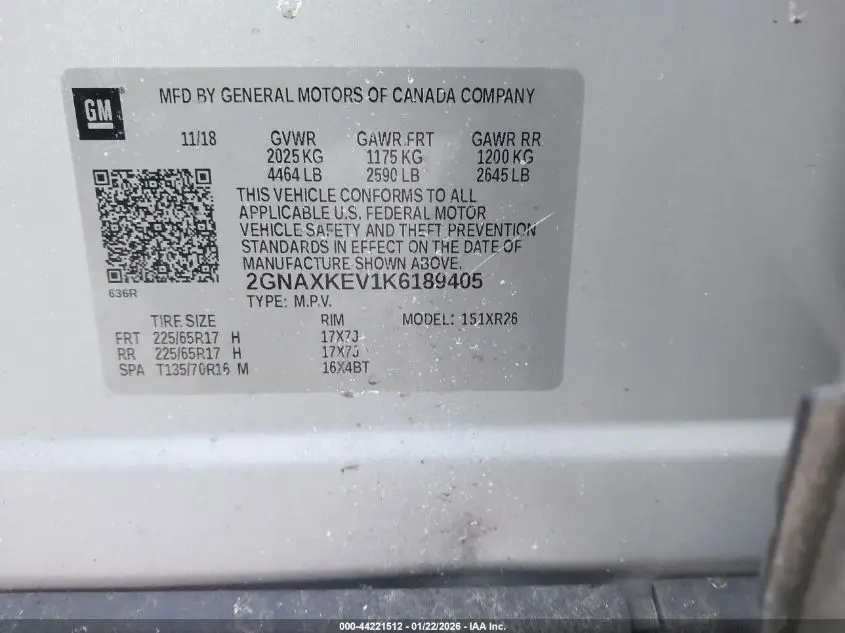 2019 CHEVROLET EQUINOX LT