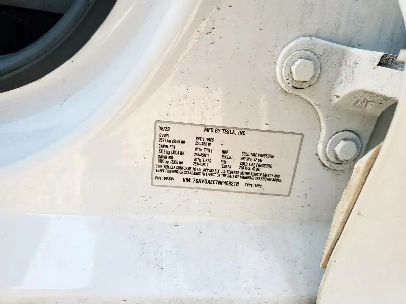 2022 TESLA MODEL Y   