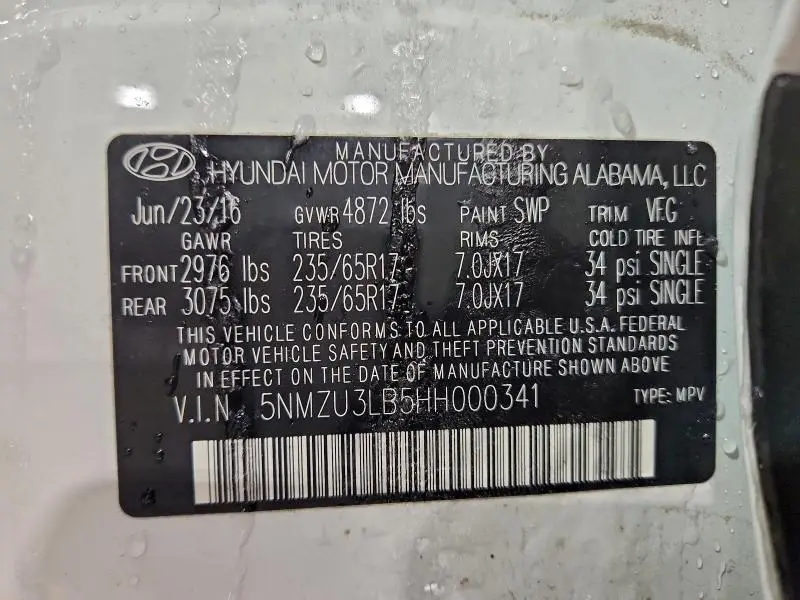 2017 HYUNDAI SANTA FE SPORT   