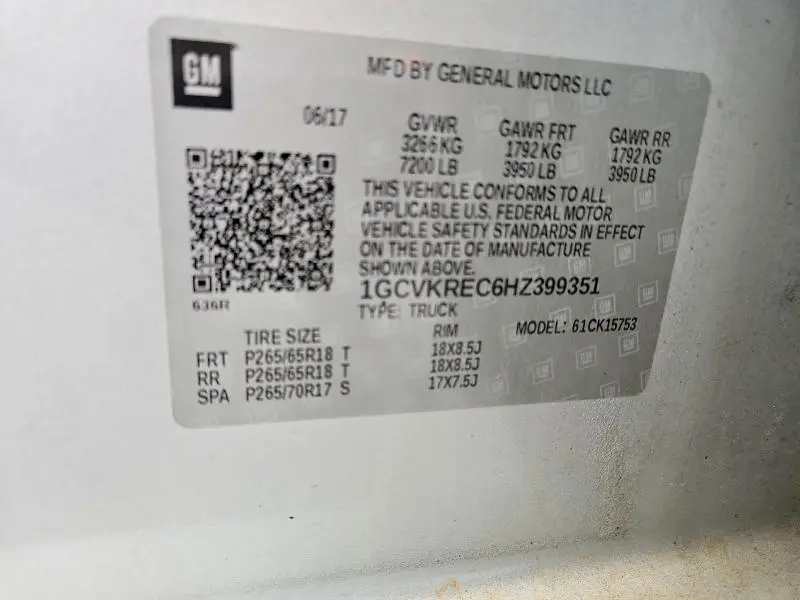 2017 CHEVROLET SILVERADO K1500 LT  