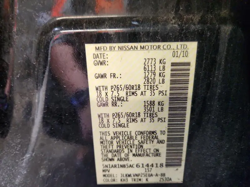 2010 NISSAN PATHFINDER S  