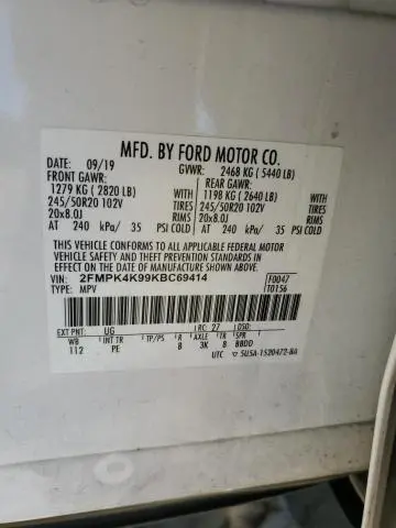 2019 FORD EDGE TITANIUM  