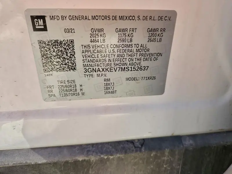 2021 CHEVROLET EQUINOX LT  