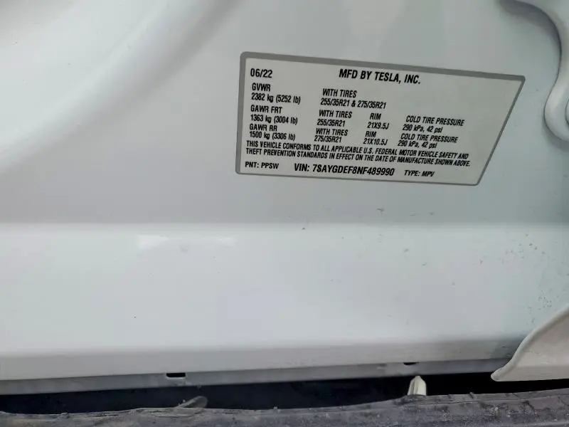 2022 TESLA MODEL Y   