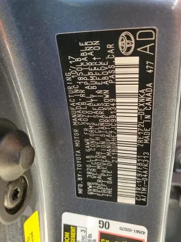 2018 TOYOTA COROLLA L