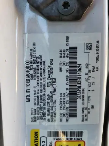 2014 FORD FUSION SE HYBRID  