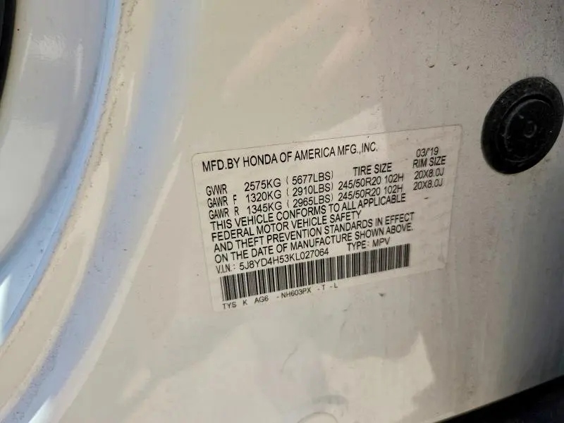 2019 ACURA MDX TECHNOLOGY  