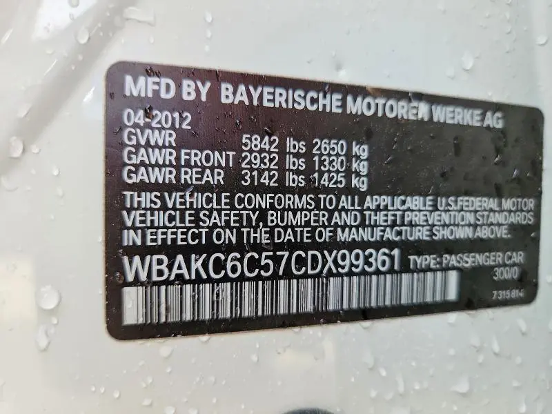 2012 BMW 750 XI  
