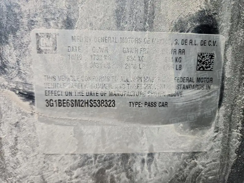 2017 CHEVROLET CRUZE LT  