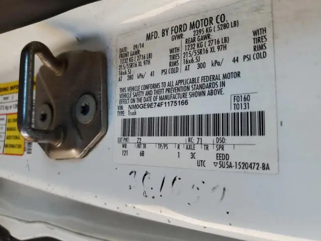 2015 FORD TRANSIT CONNECT XL  