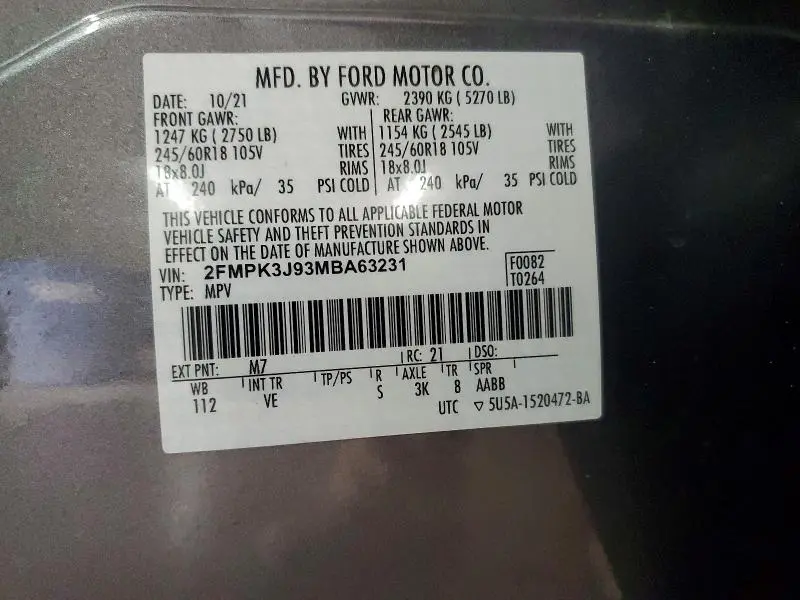 2021 FORD EDGE SEL  