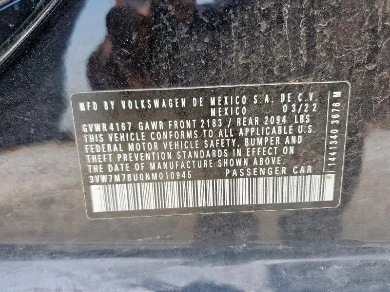 2022 VOLKSWAGEN JETTA SE