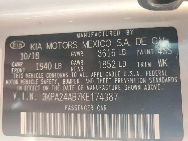 2019 KIA RIO S  