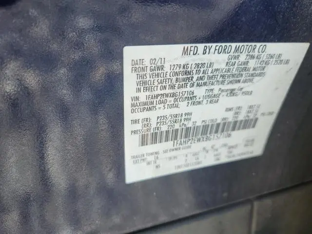 2011 FORD TAURUS   