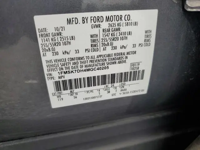 2021 FORD EXPLORER XLT  
