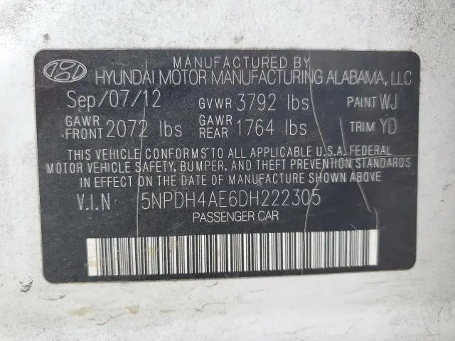 2013 HYUNDAI ELANTRA GLS