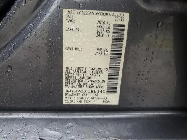 2020 NISSAN ALTIMA PLATINUM  