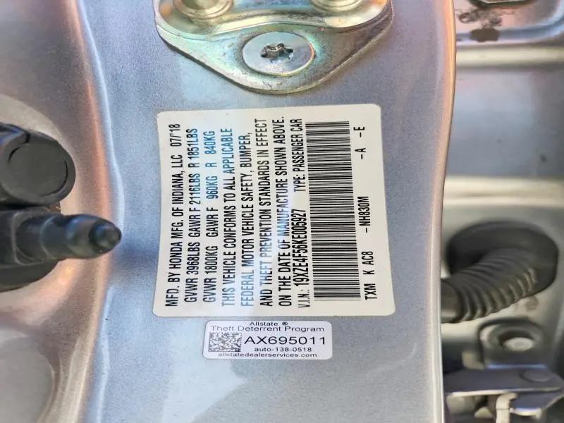 2019 HONDA INSIGHT EX  
