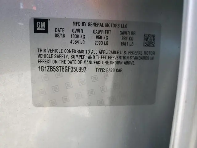 2016 CHEVROLET MALIBU LS  
