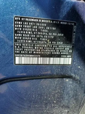 2019 VOLKSWAGEN TIGUAN SE  