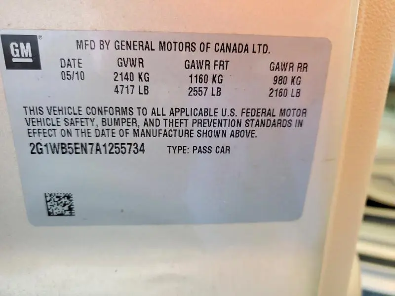 2010 CHEVROLET IMPALA LT  